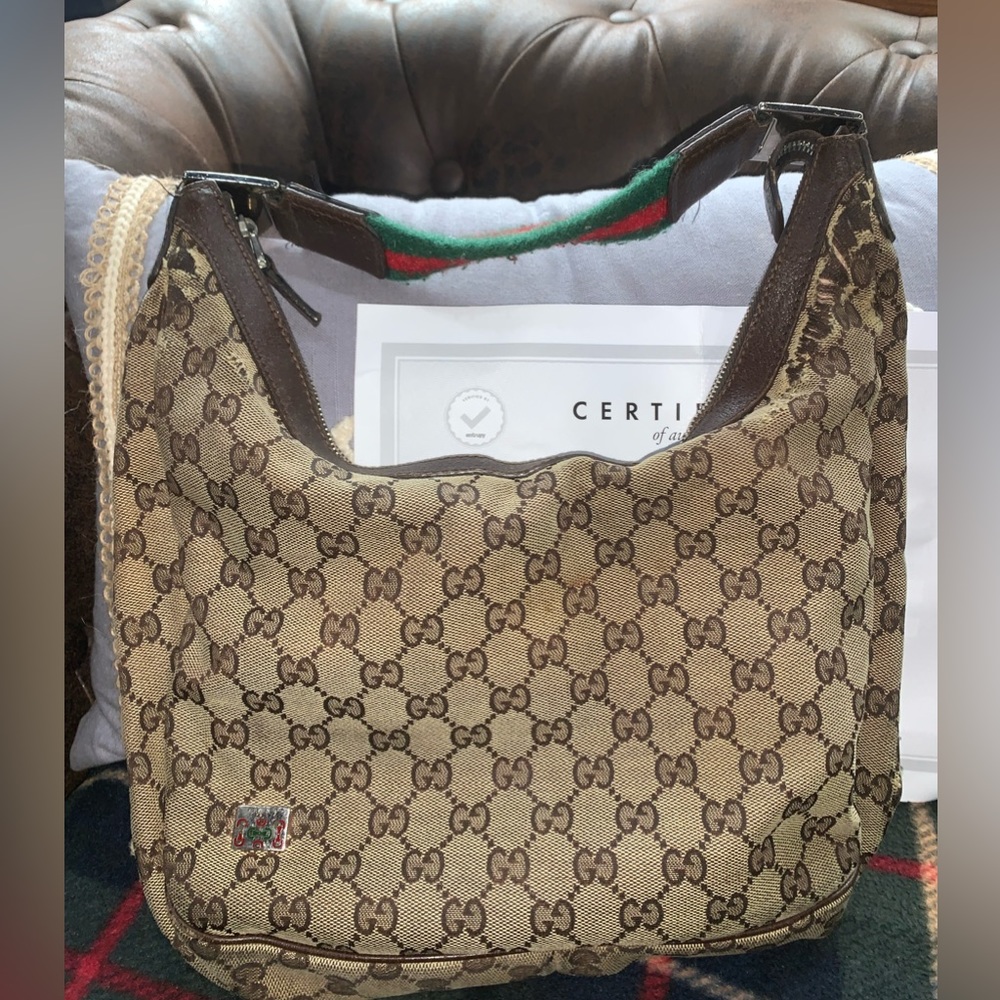 Gucci Monogram Hobo Bag w/COA
